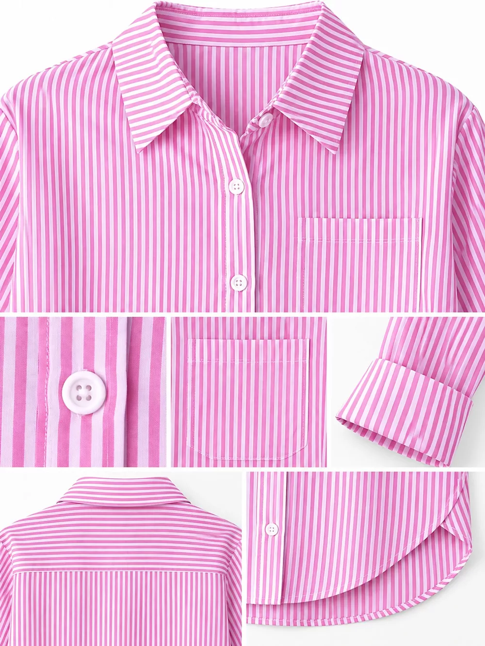 Full Size Striped Button-Down Long Sleeve Shirt Plus Size, image 25