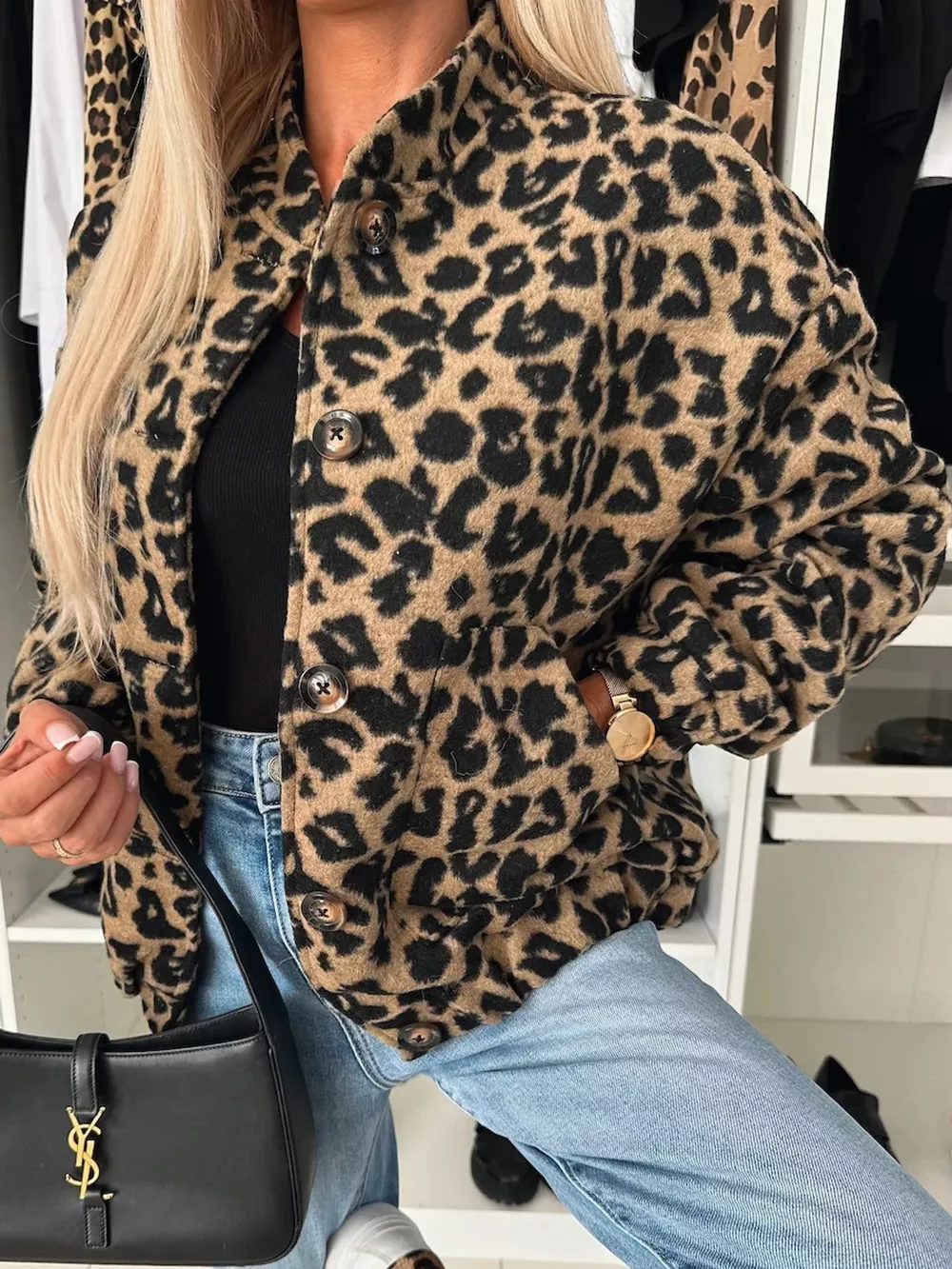c Leopard Print Button-Down Jacket, image 4