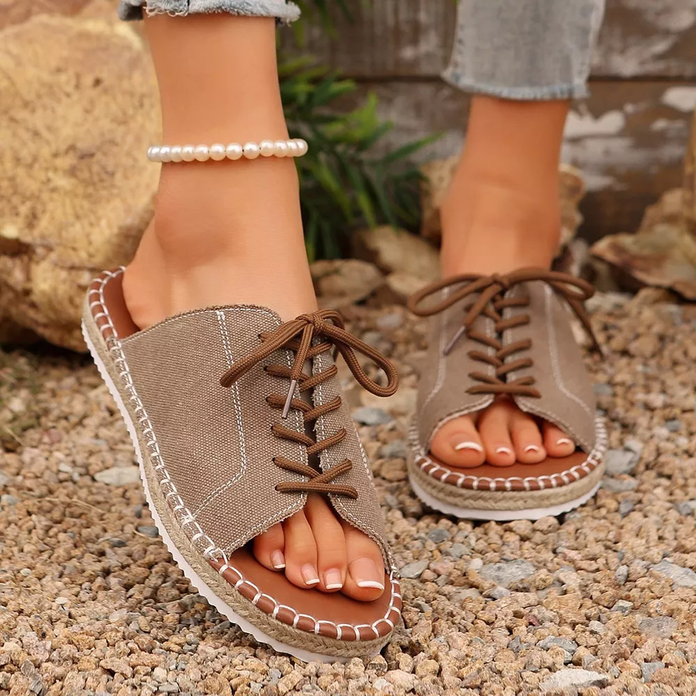 Open Toe Lace Up Sandals, image 7