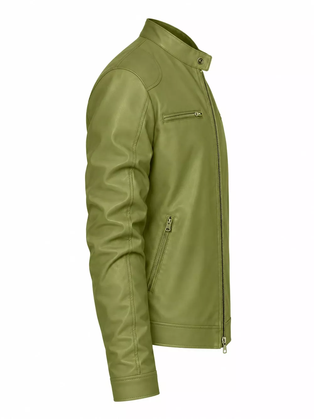 Men's Full Size Faux Leather Zip Up Jacket Plus Size, image 28