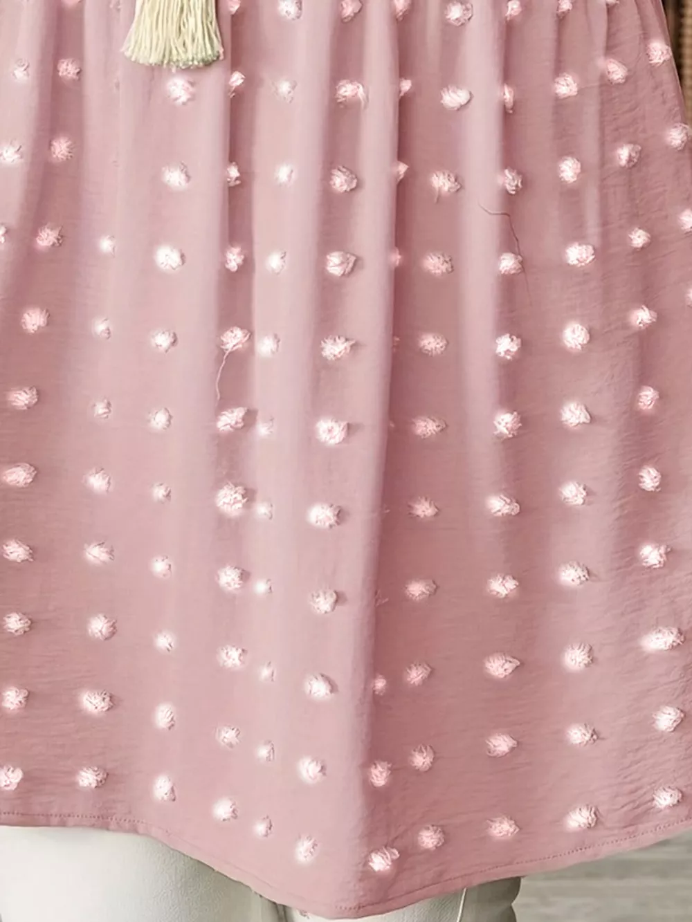 Plus Size Swiss Dot V-Neck Casual Blouse, image 36