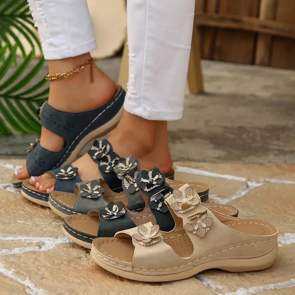 Floral Embellished Open Toe Sandals, image 2