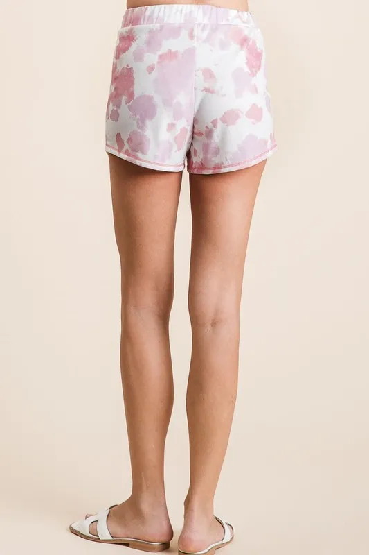 Tie Dye Print Terry Shorts With Side Pockets, image 5