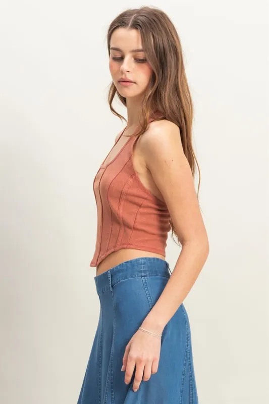 Mineral Wash Halter Neck Everyday Top, image 2