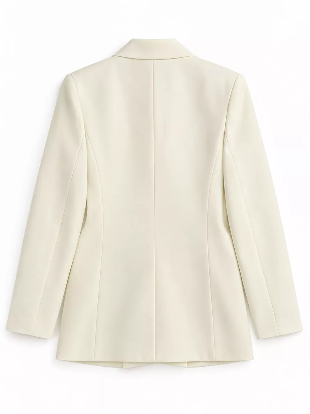 Full Size Minimalist Double-Breasted White Blazer Plus Size, image 54