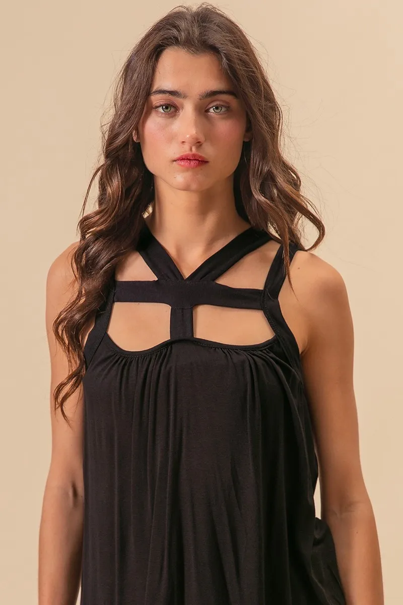 Rayon Span Jersey Cut Out with Straps Detailed, image 4