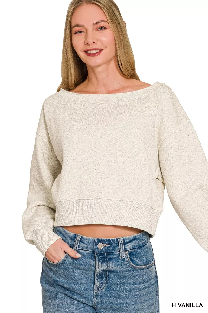 Fleece Boat-neck Sweatshirt