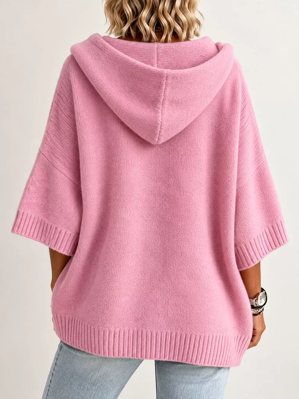 Full Size Hooded Open-Front Knit Cardigan Plus Size, image 28