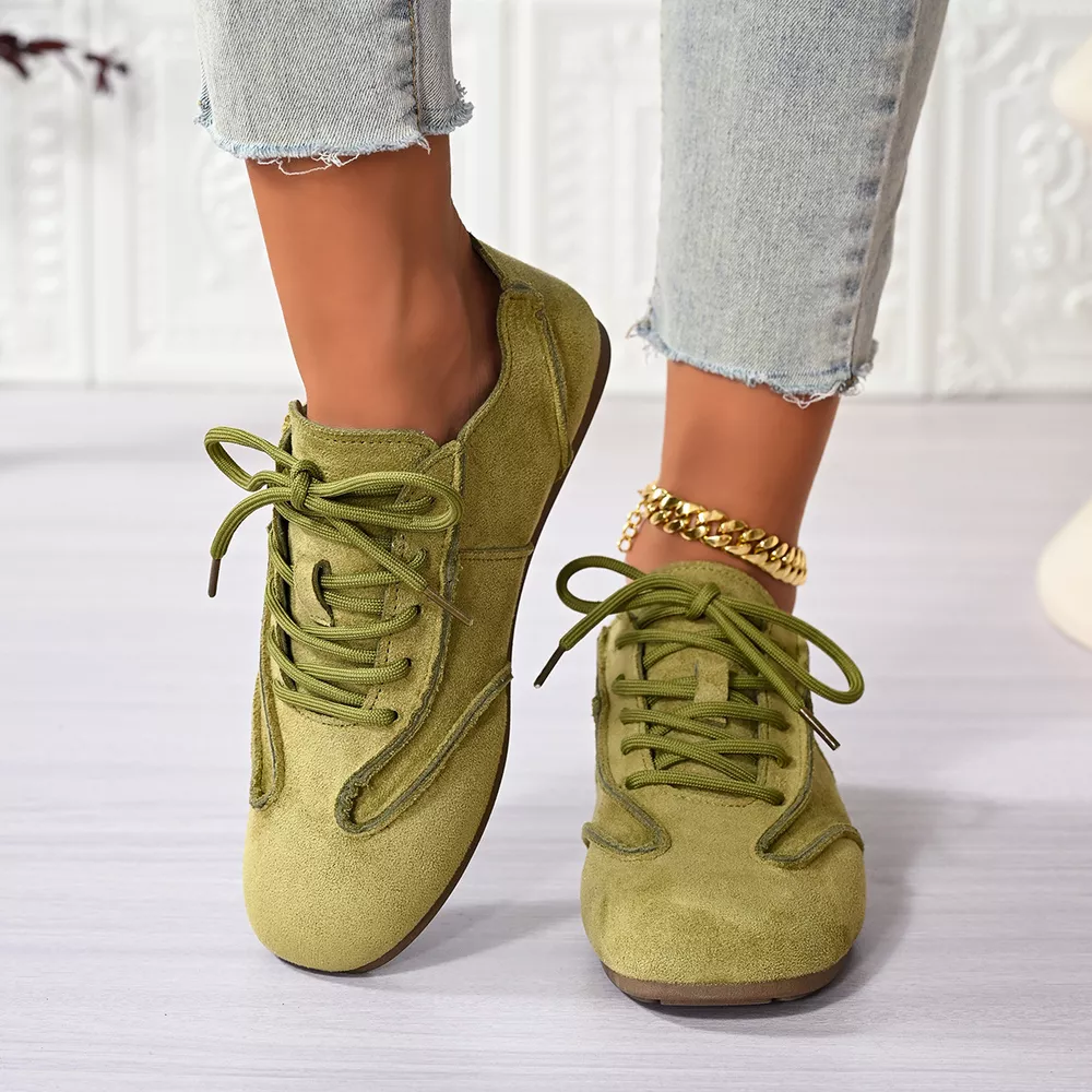 Lace Up Round Toe Sneakers, image 3
