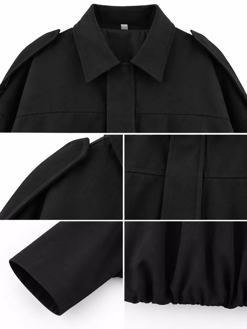 Elastic Hem Batwing Sleeve Jacket, image 6