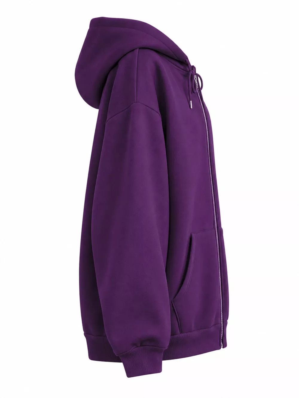 Full Size Oversized Solid Zip-Up Hoodie with Drawstring Plus Size, image 62
