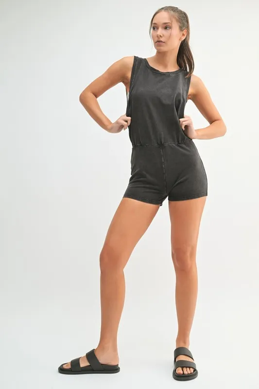 Mineral Wash Vintage Romper, image 4