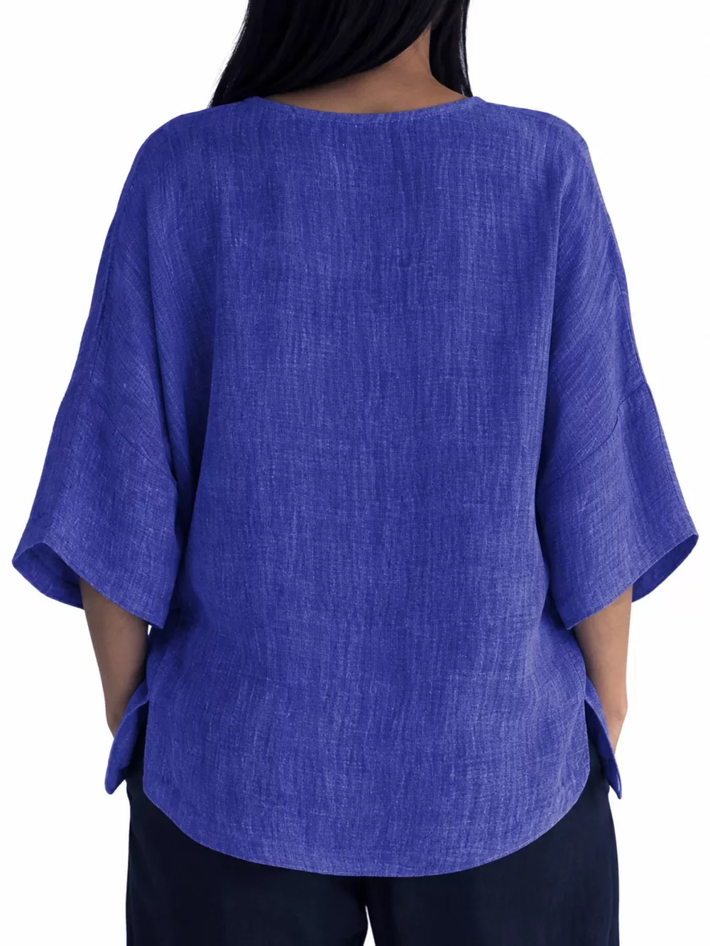 Full Size Loose Fit Linen Blend Blouse Plus Size, image 17