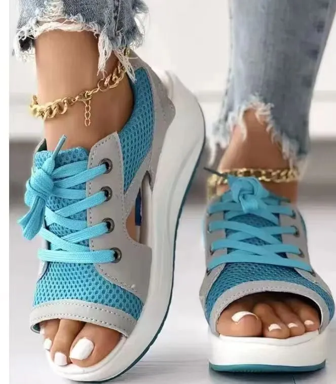 Mesh Breathable Platform Sandals