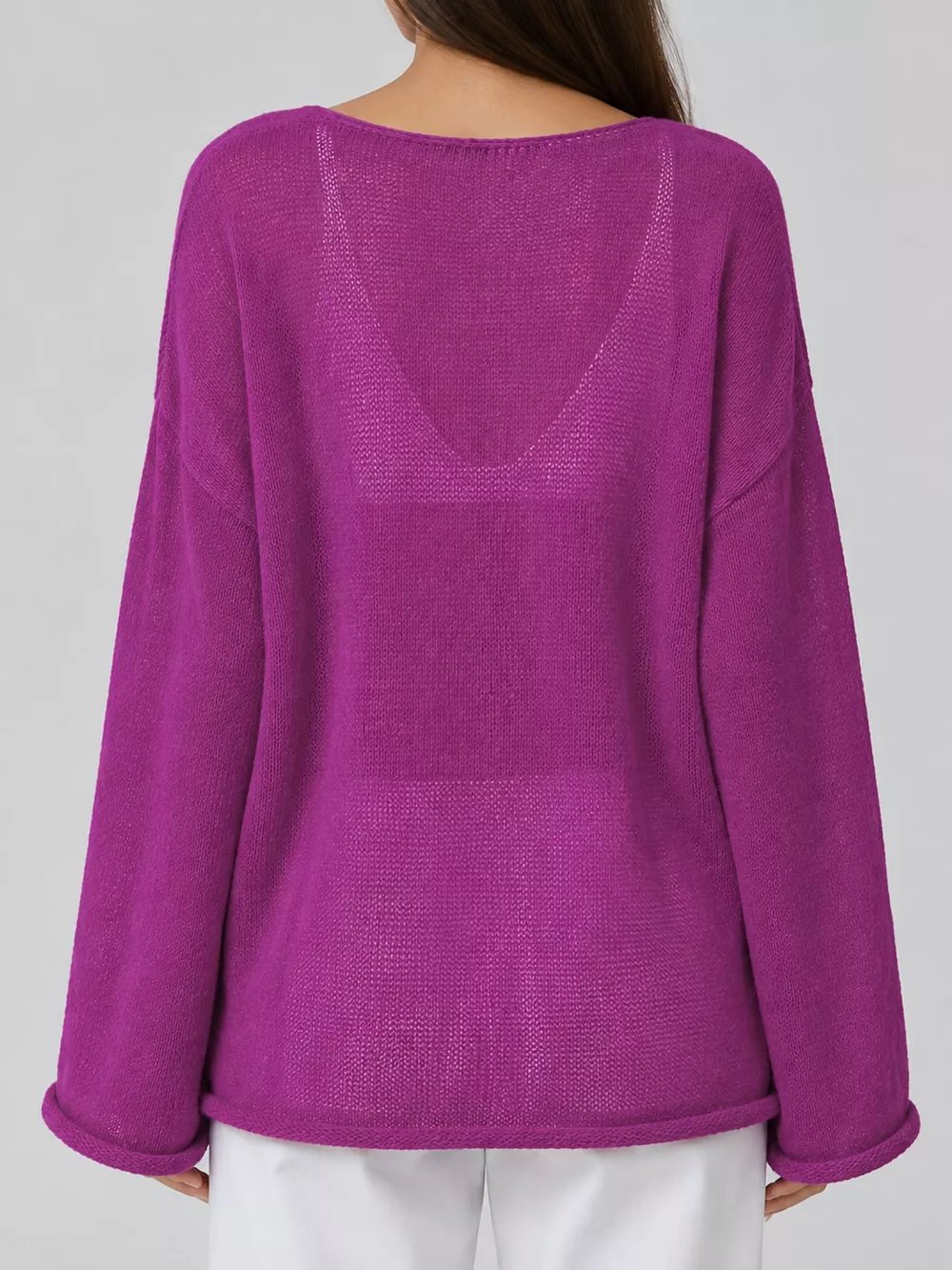 Lightweight Dropped Shoulder Knit Cover Up, image 52