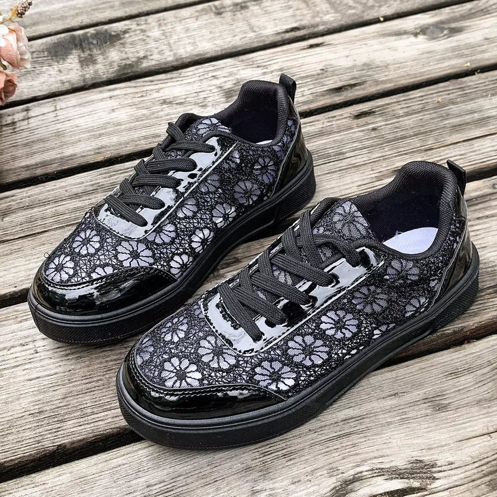 Round Toe Lace Sneakers, image 9