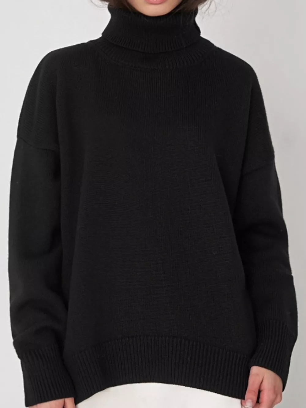 Oversized Turtleneck Dropped Shoulder Sweater, image 10