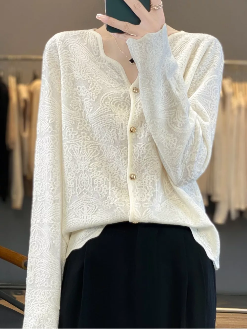 Lace V-Neck Cardigan