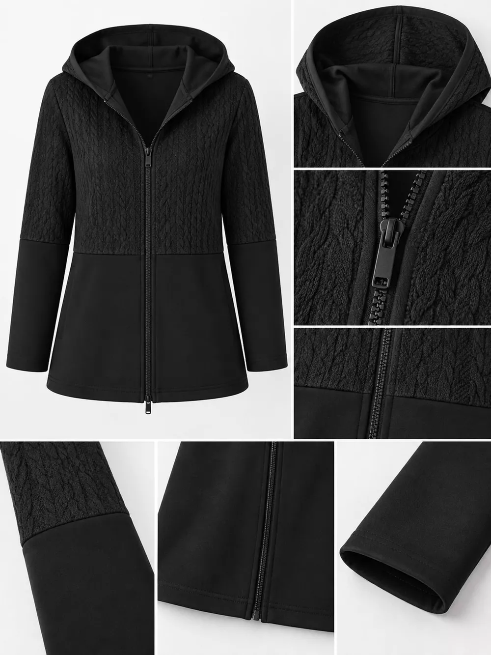 Full Size Hooded Zip-Up Jacket Plus Size, image 10