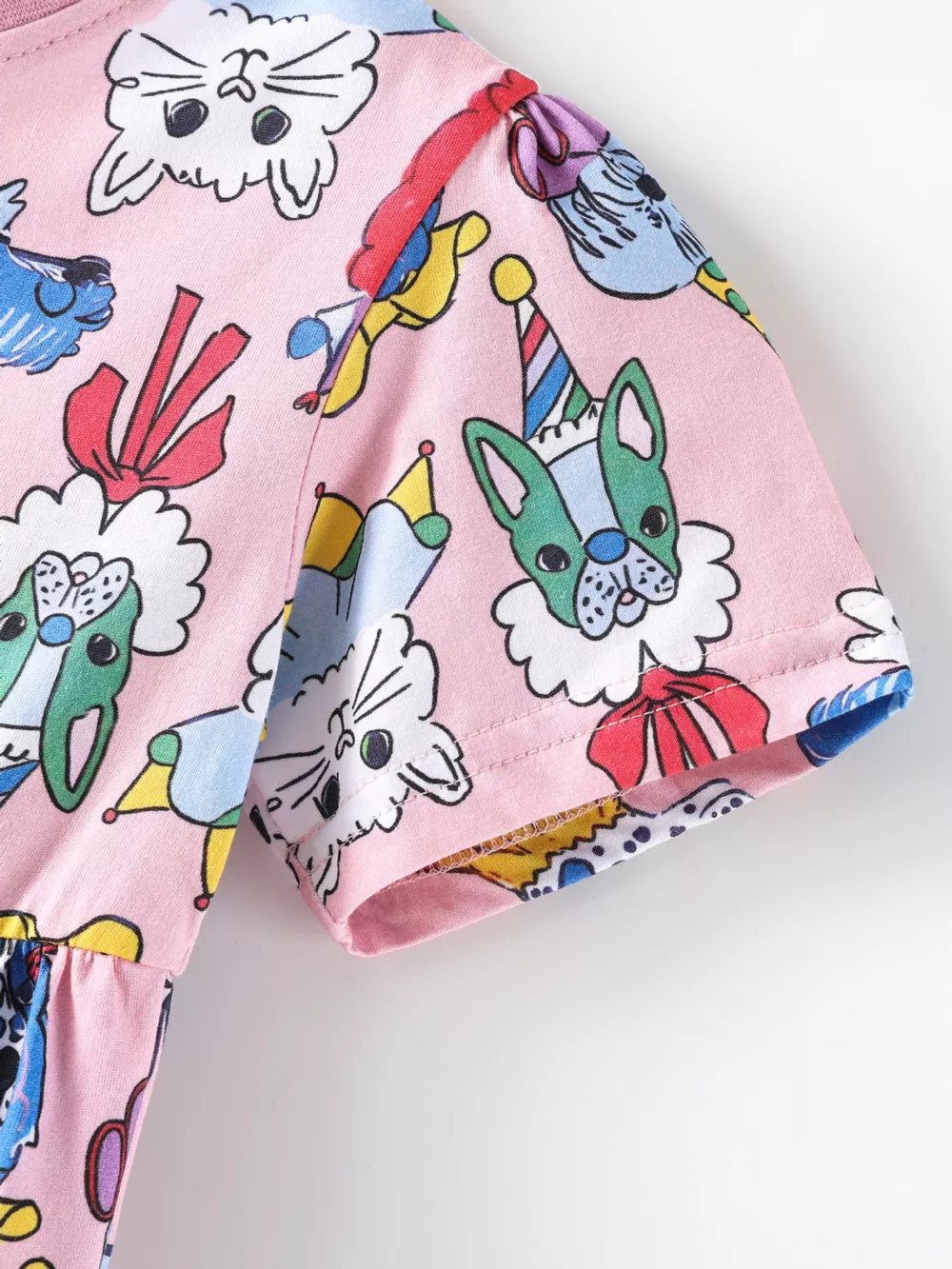 Children's Cartoon Print Short Sleeve Dress, image 4