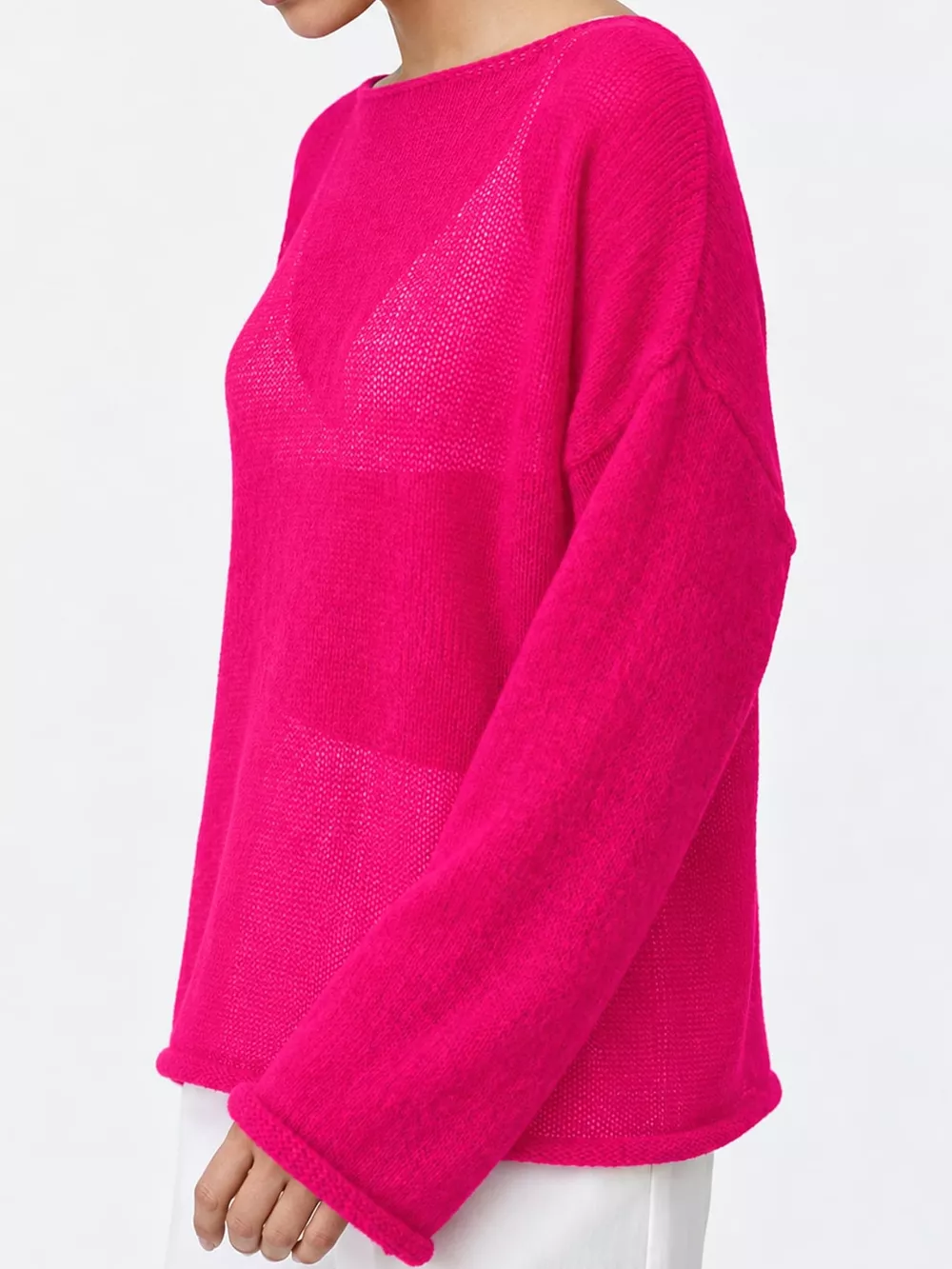Lightweight Dropped Shoulder Knit Cover Up, image 44