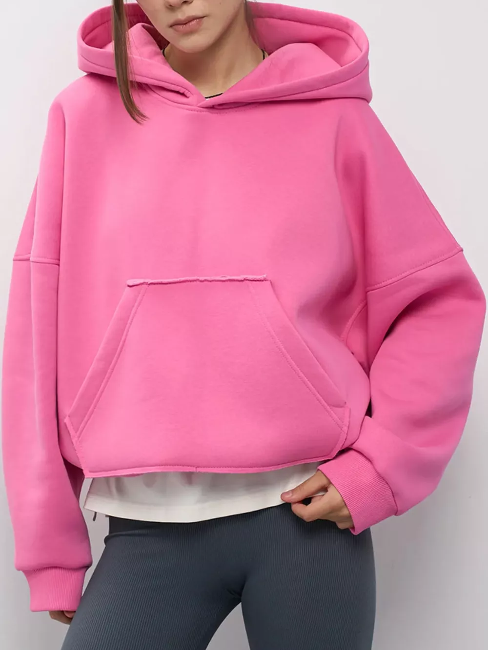 Kangaroo Pocket Dropped Shoulder Hoodie, image 33