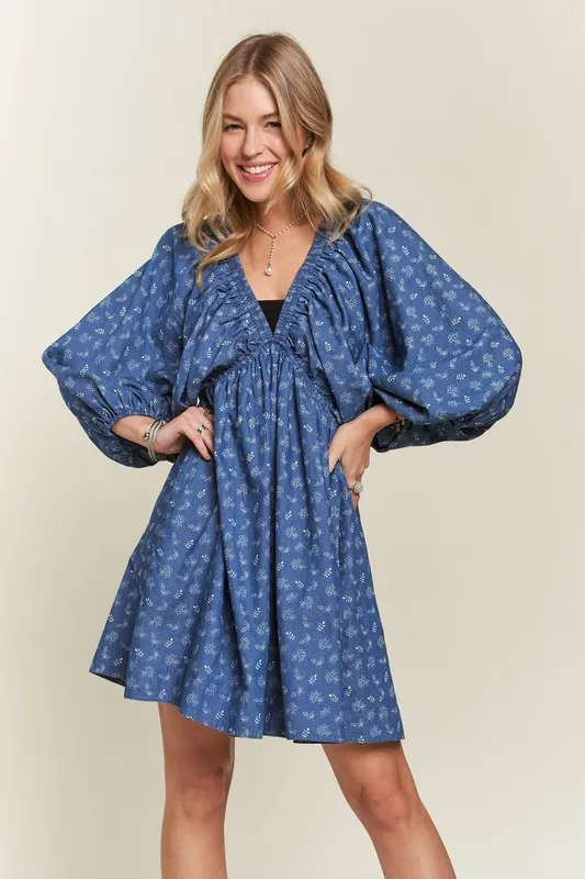 Batwing Sleeves Floral Dress, image 7