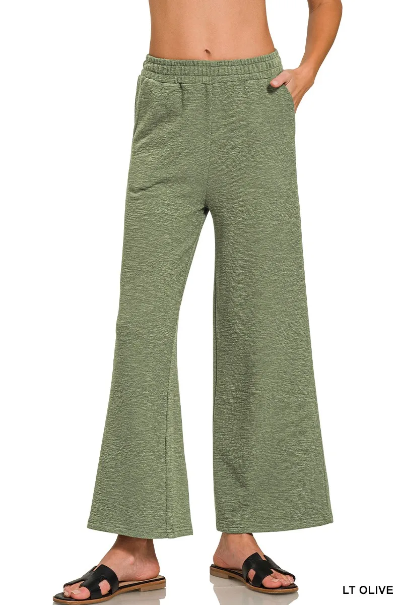 Cotton Slub Wide Leg Pants, image 2