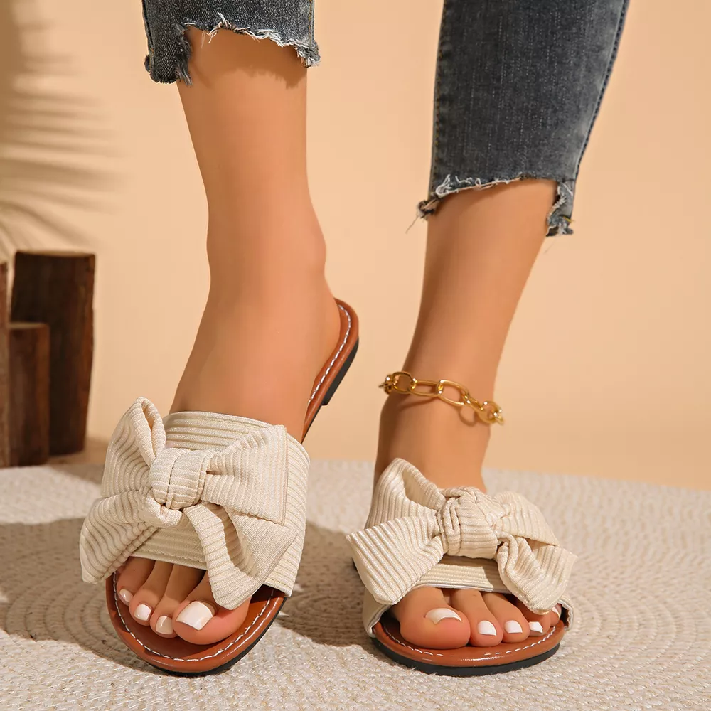 Bow Knot Decor Flat Sandals, image 6