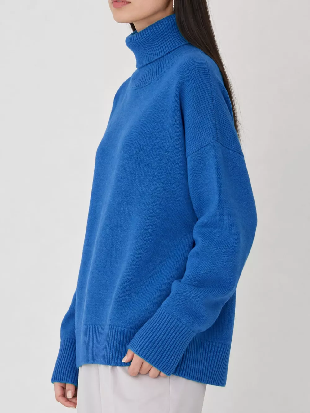 Oversized Turtleneck Dropped Shoulder Sweater, image 23