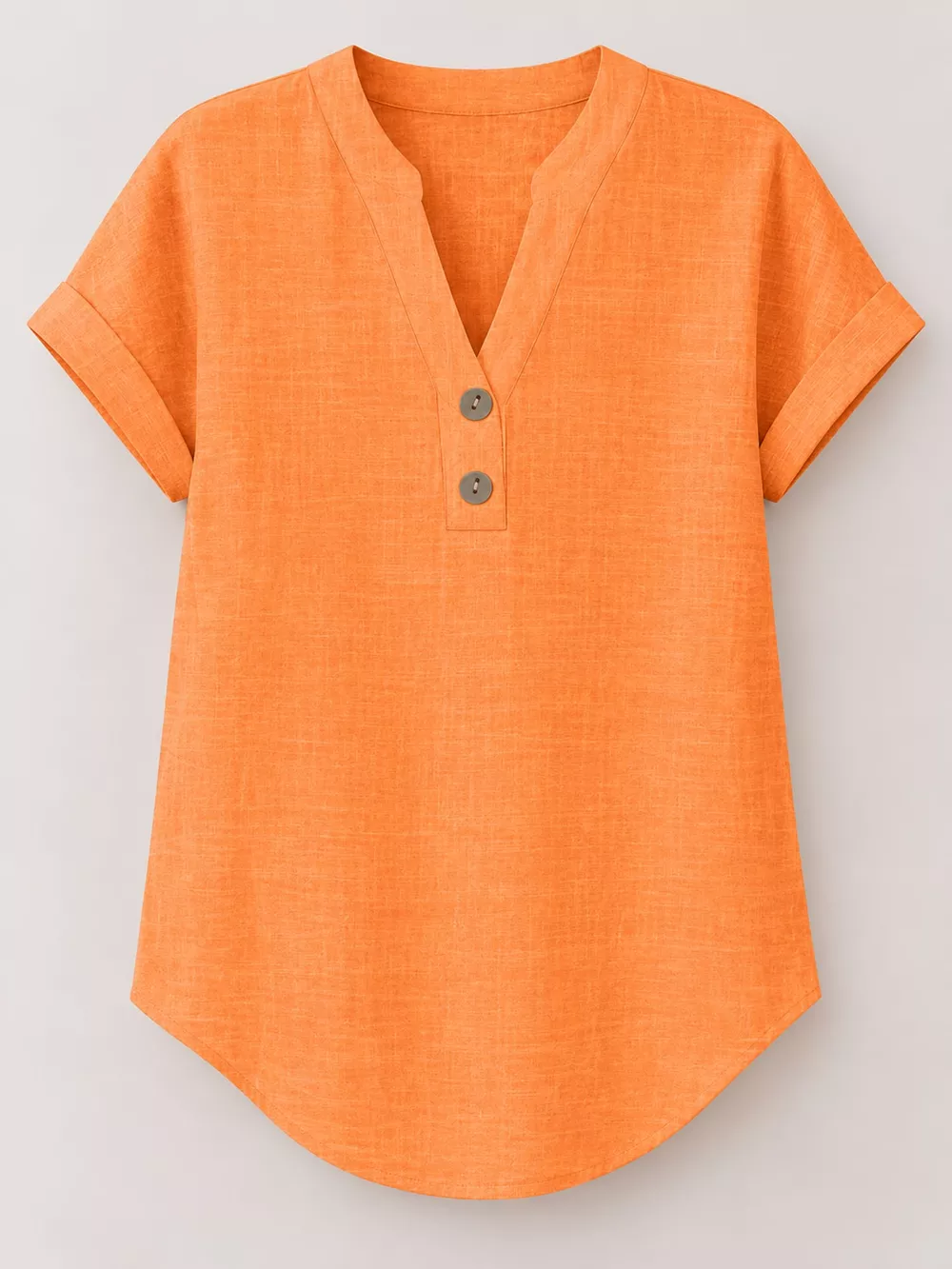 Full Size Button Detail Short Sleeve Blouse Plus Size, image 79