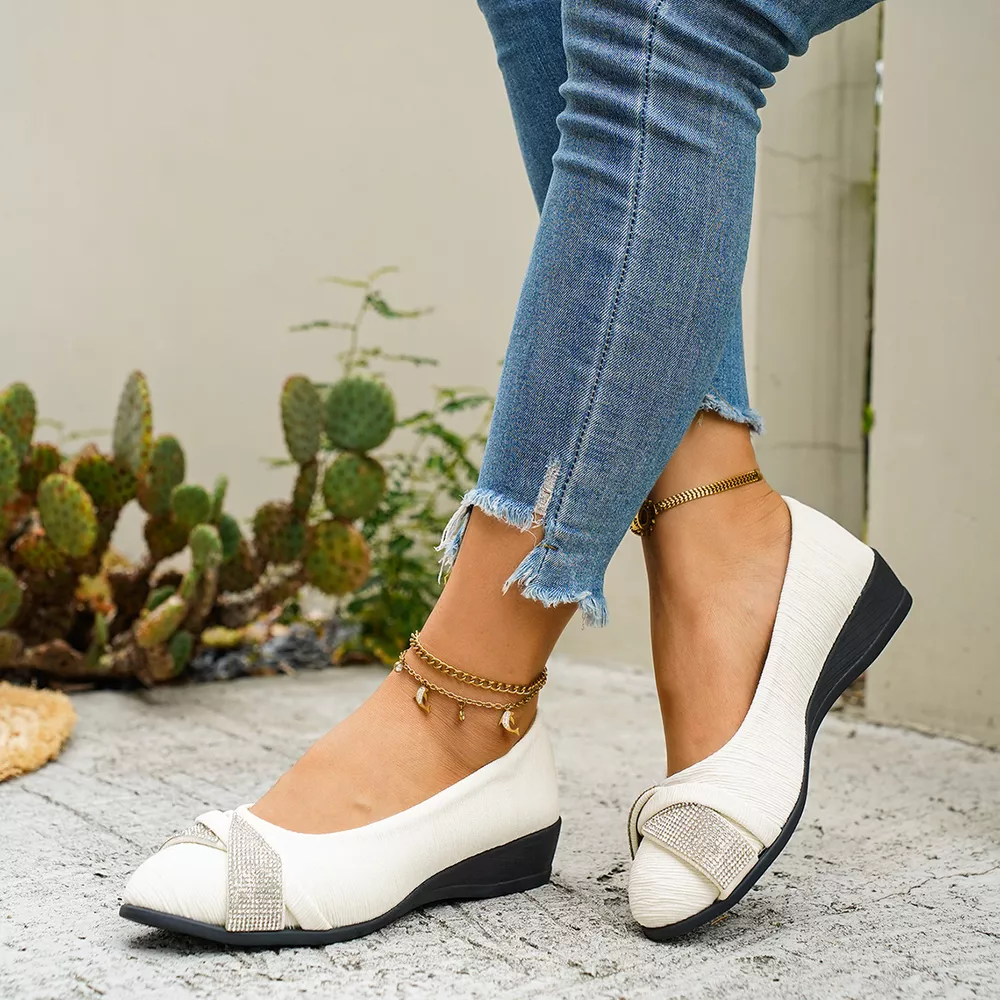 Rhinestone Embellished Wedge Slip-Ons, image 13
