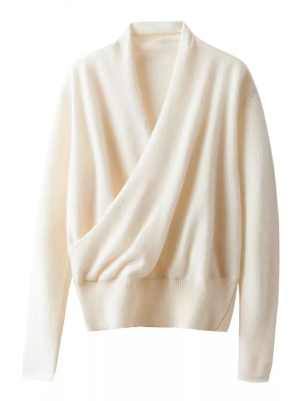 Wrap-Front Long Sleeve Sweater, image 13