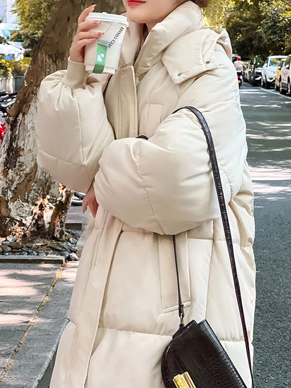 Plus Size Oversized Hooded Longline Puffer Coat, image 15