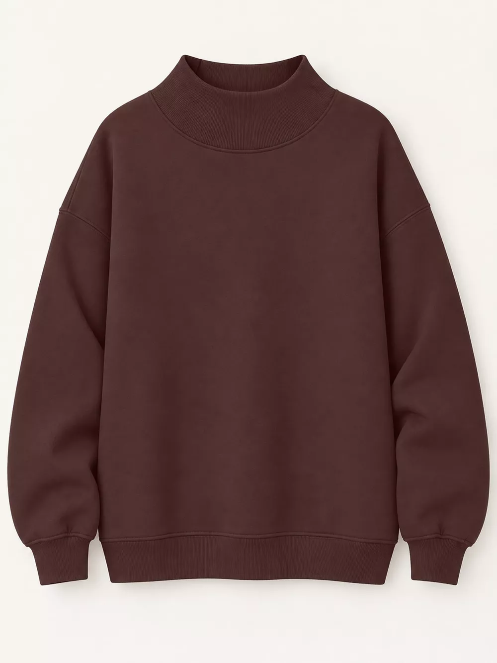Oversized Mock Neck Long Sleeve Sweatshirt, image 44