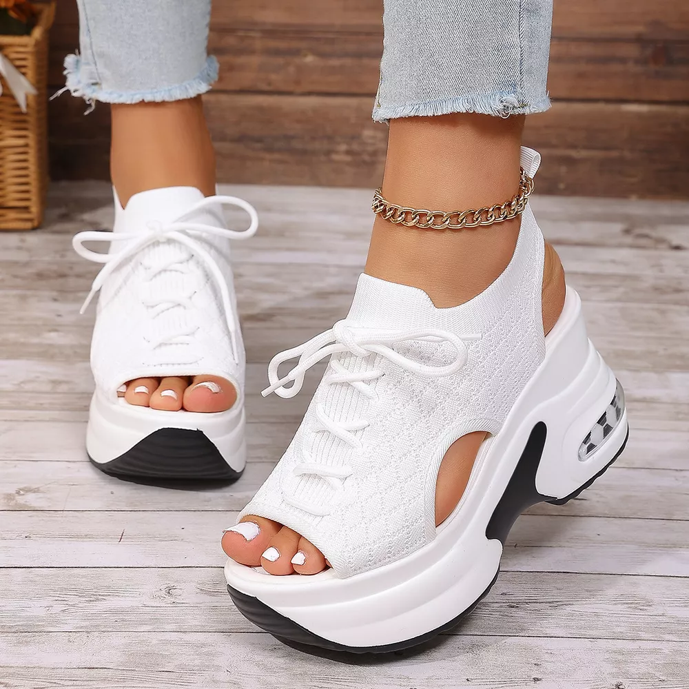 Peep Toe Wedge Sandals, image 3