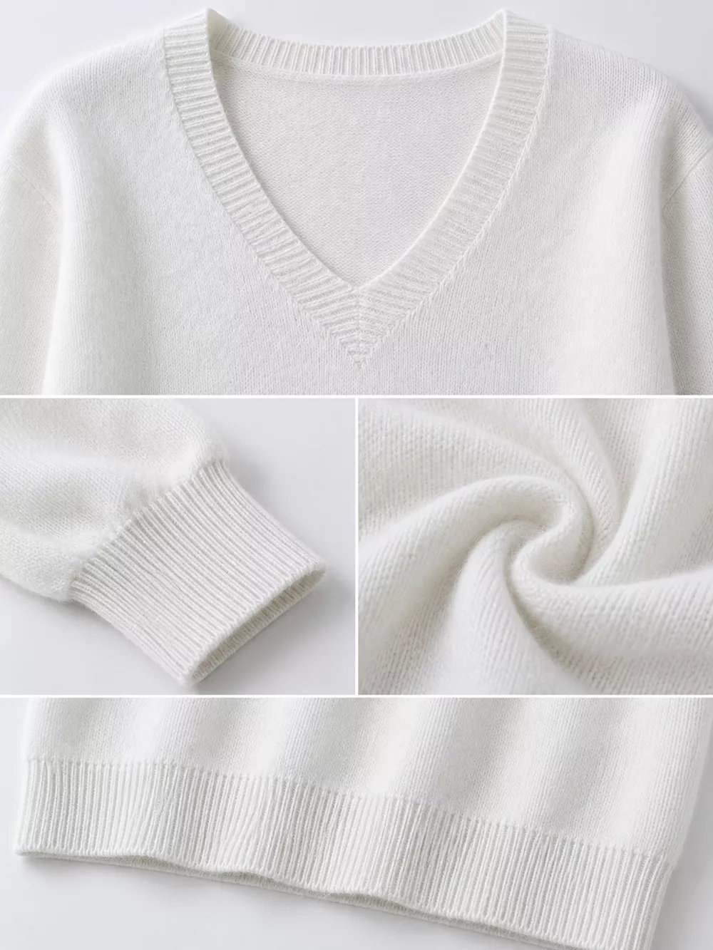 V-Neck Solid Color Sweater, image 4