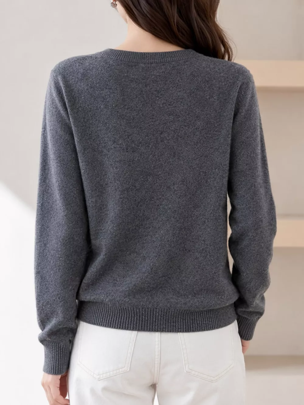 Classic Crew Neck Knit Cardigan, image 62