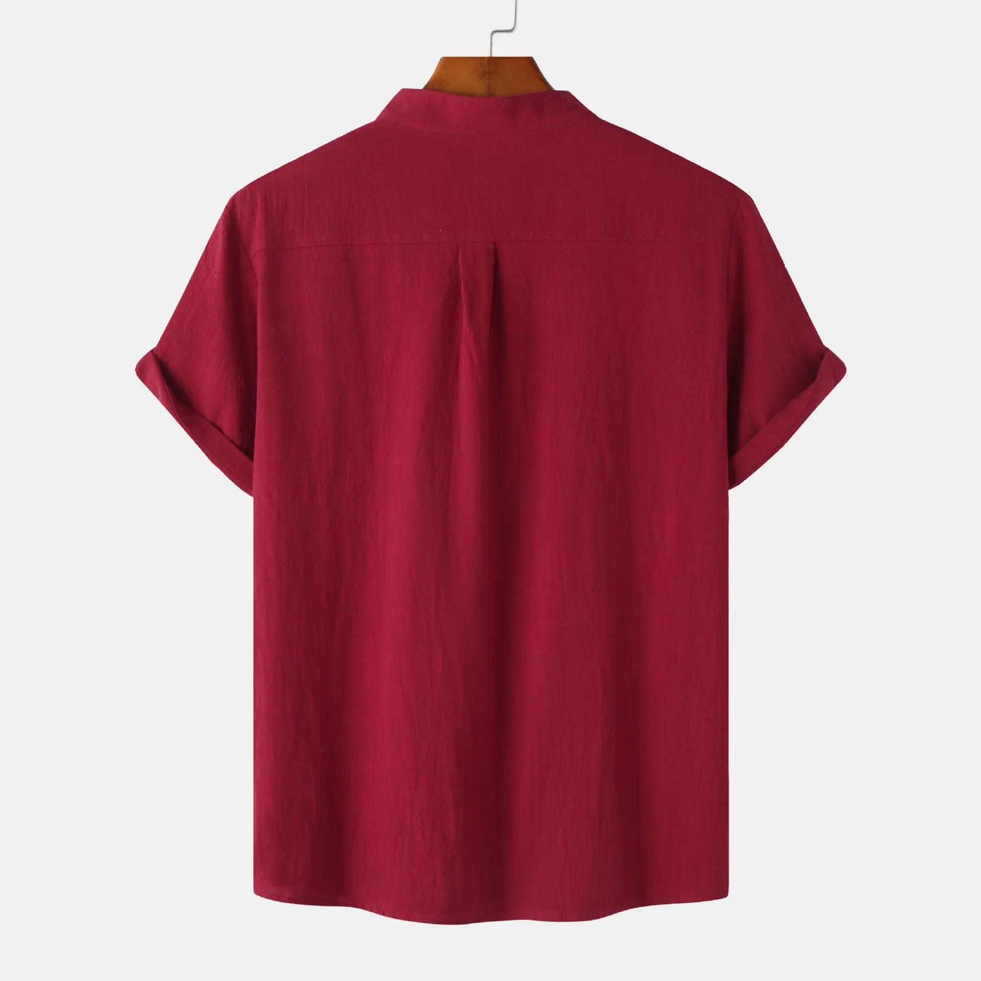 Men's Mandarin Collar Short Sleeve Henley Shirt, image 8