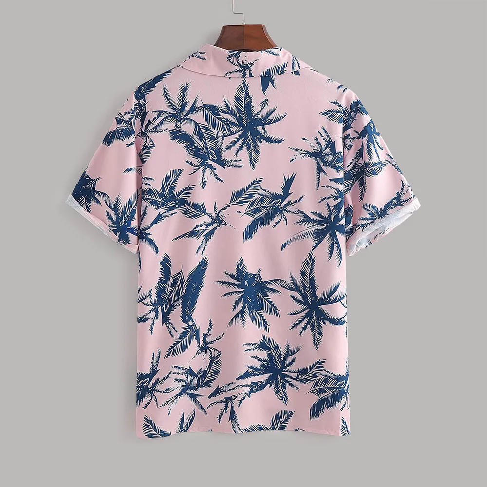 Men's Full Size Tropical Print Hawaiian Style Top and Shorts Set Plus Size, image 3