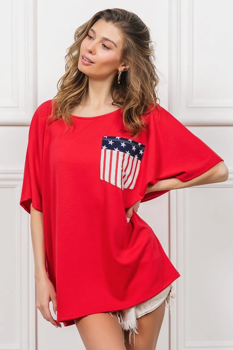 French Terry With Front Pocket Dolman Sleeves Top, image 12