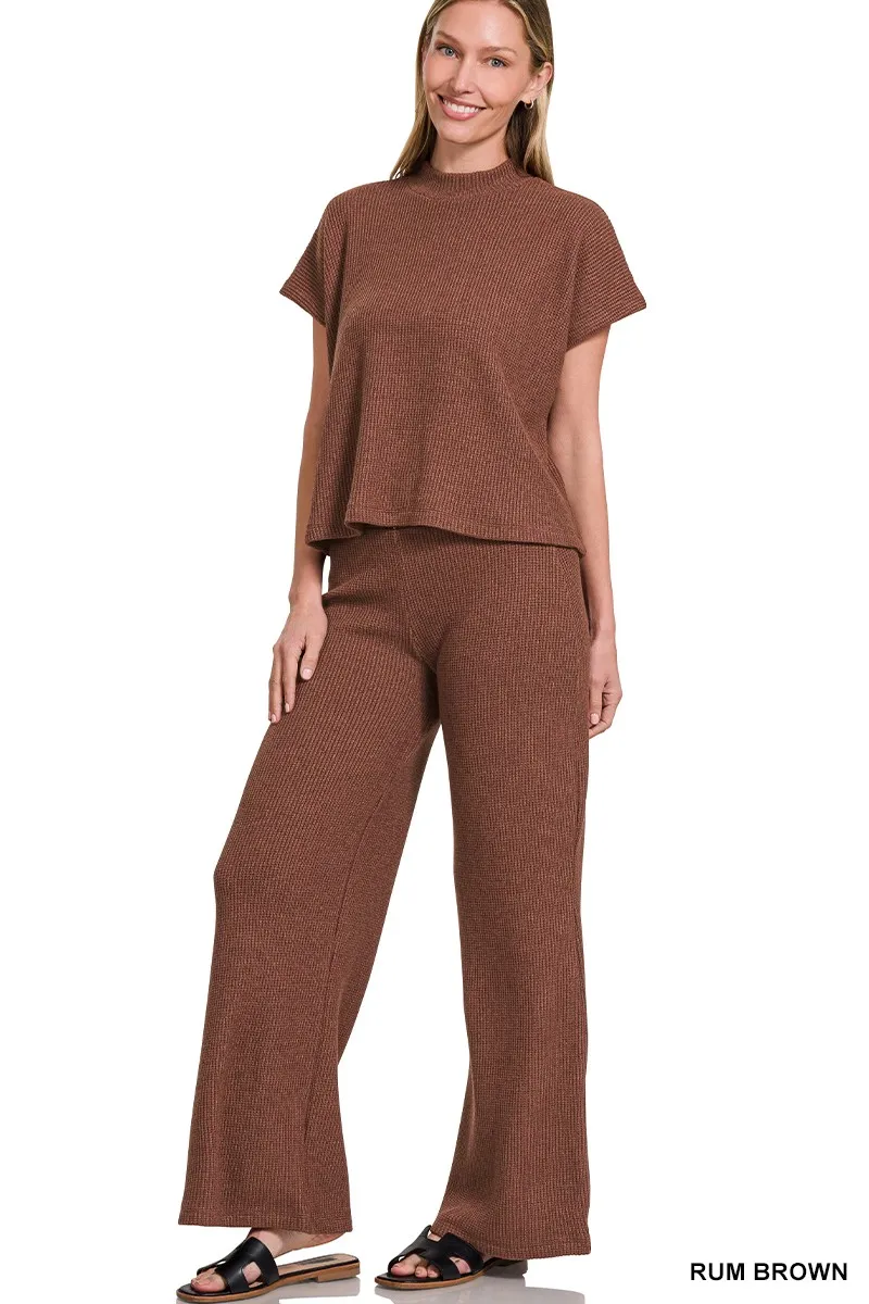Sweater Boxy Top & Long Pants Set