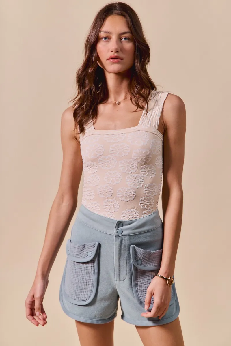 Mineral Washed Terry High Rise Cargo Shorts, image 5