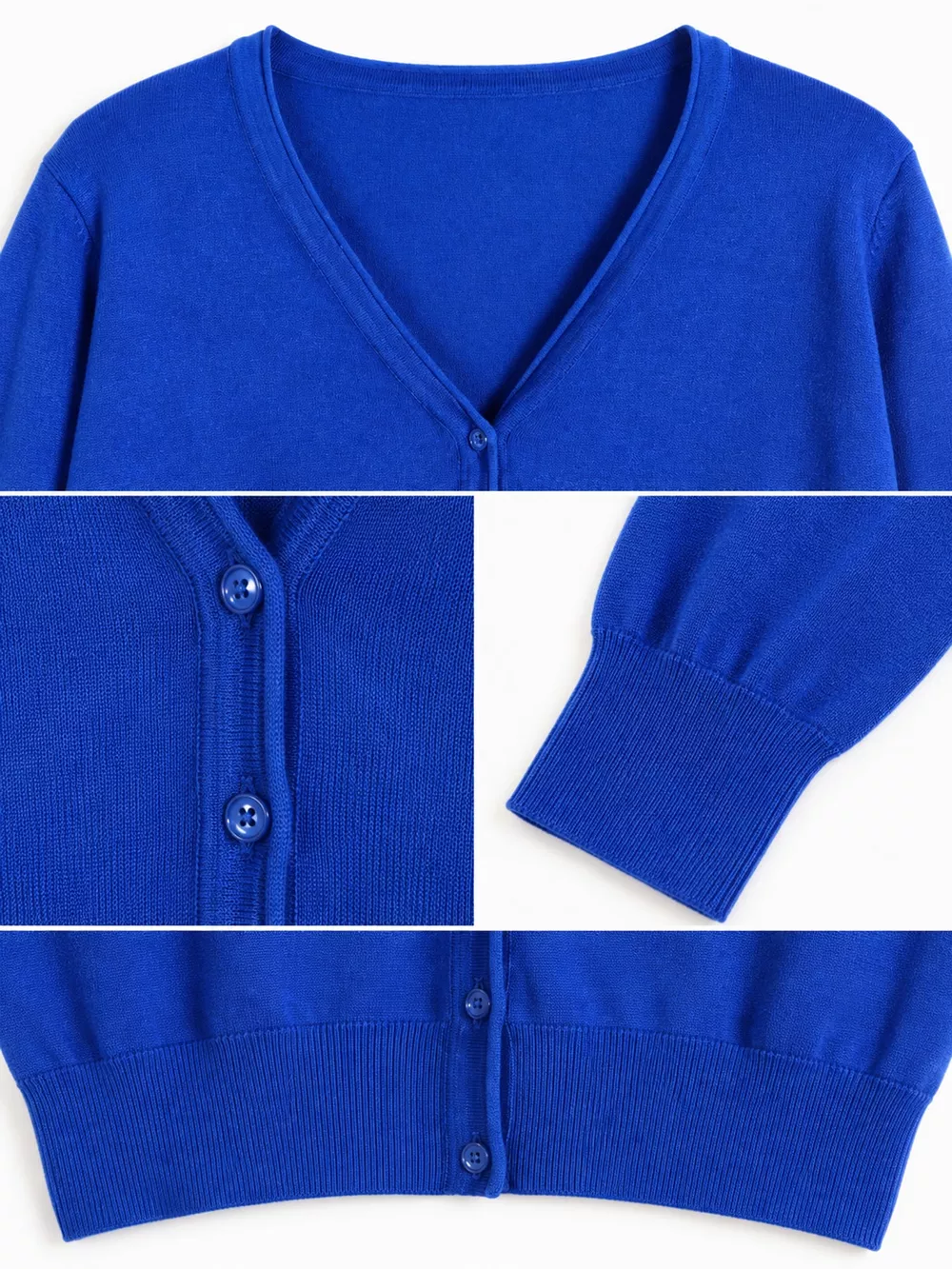 Classic V-Neck Button-Down Knit Cardigan, image 101