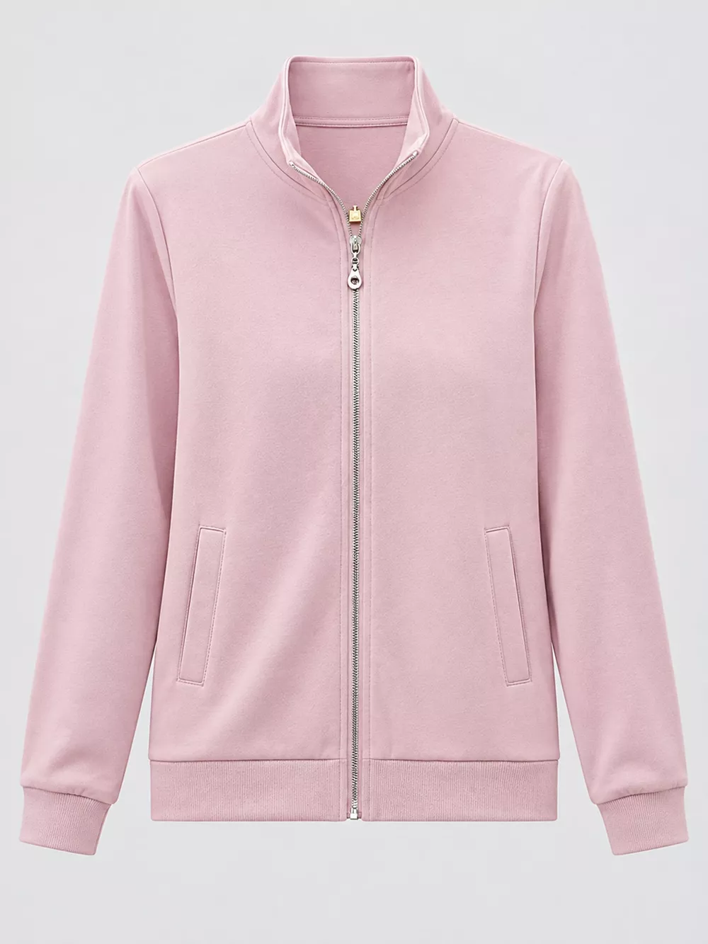 Full Size Stand-Collar Zip-Up Sweatshirt Plus Size, image 19