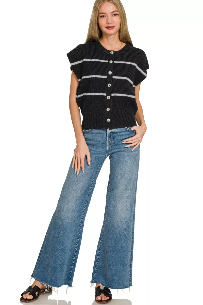 Striped Viscose Sweater Vest, image 2