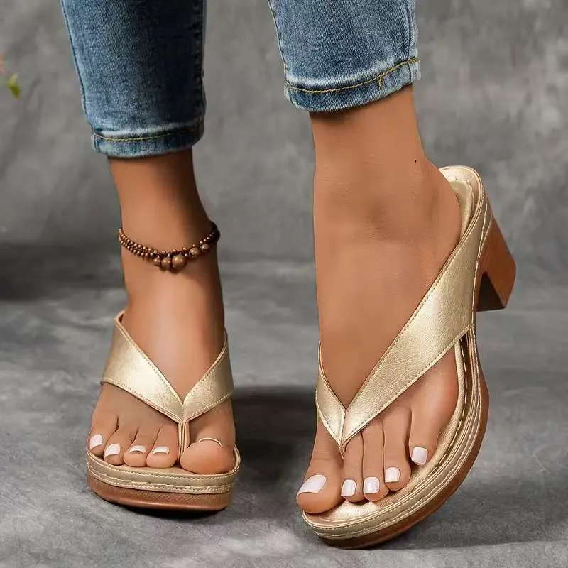 Chunky Heel Toe Post Sandals, image 3