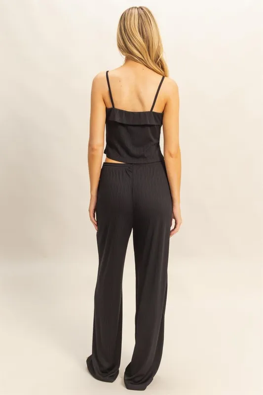 Rib Knit Cami Top and Pants Set, image 3