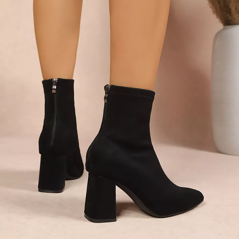 Point Toe Block Heel Ankle Boots, image 12