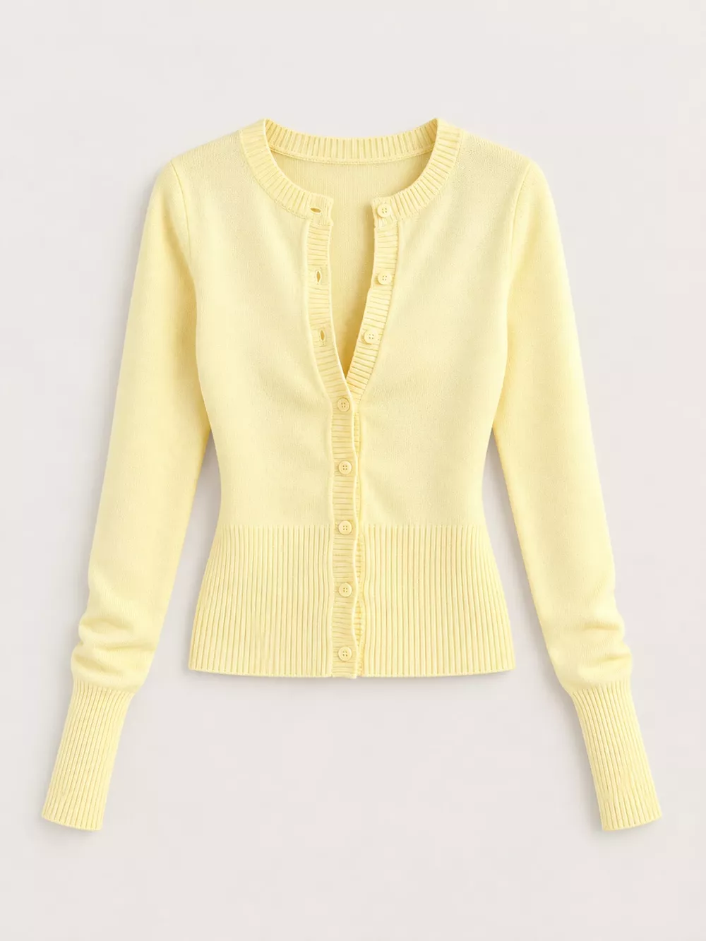 Slim-Fit Ribbed Knit Button-Down Cardigan, image 33